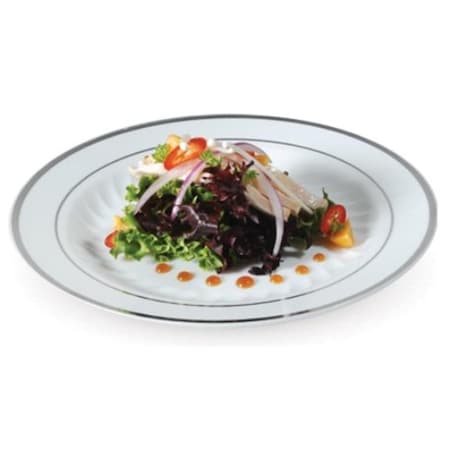 Fineline Settings Bone and Gold Round Dinner Plate 509-BO